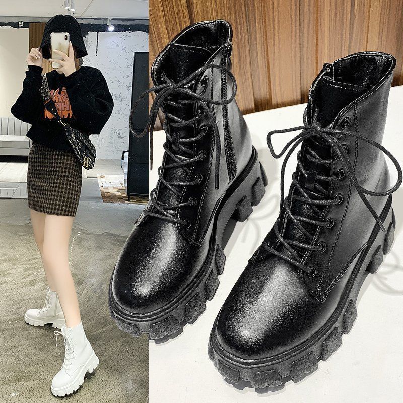 Autumn Women's England Large Size Thick-soled Martin Boots
