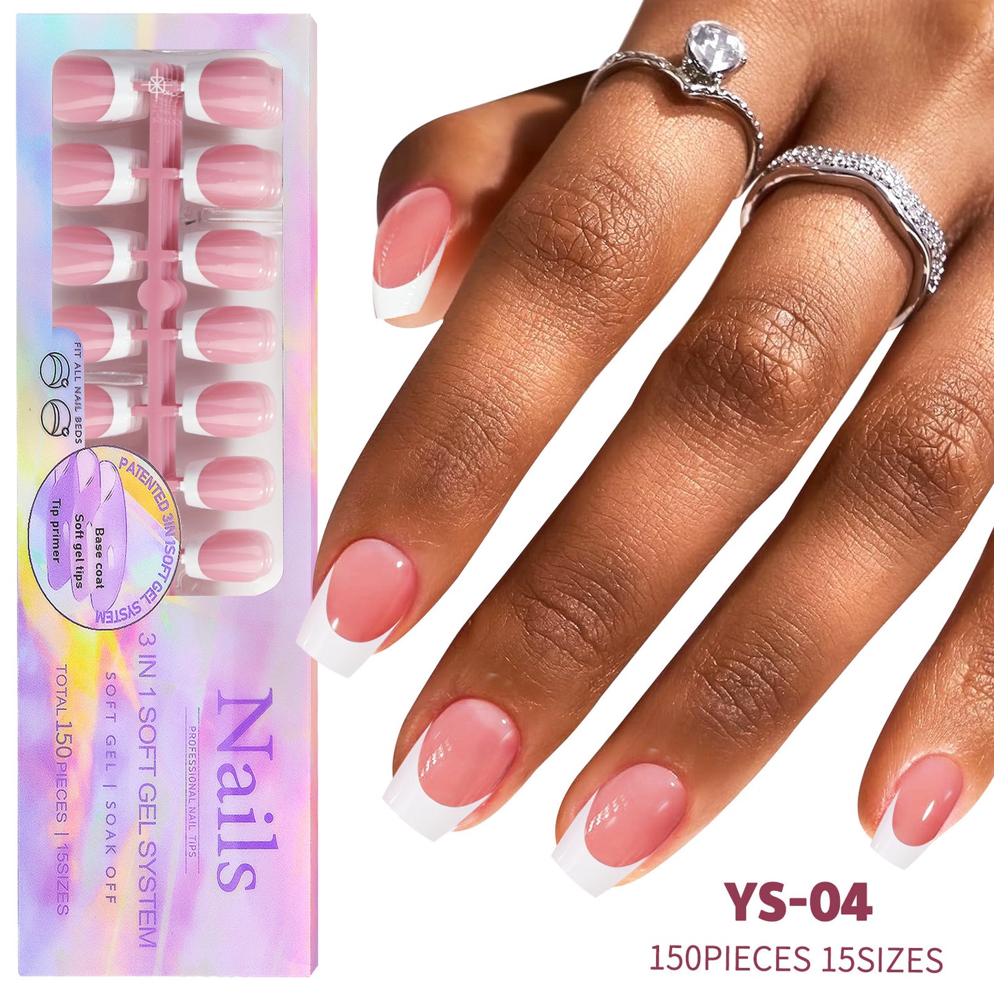 Non Marking Wearable Detachable French Style Nail Patch