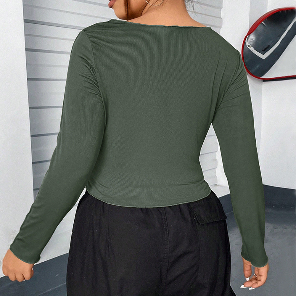 Women's Slim-fit Short Design Long-sleeve Inner Top
