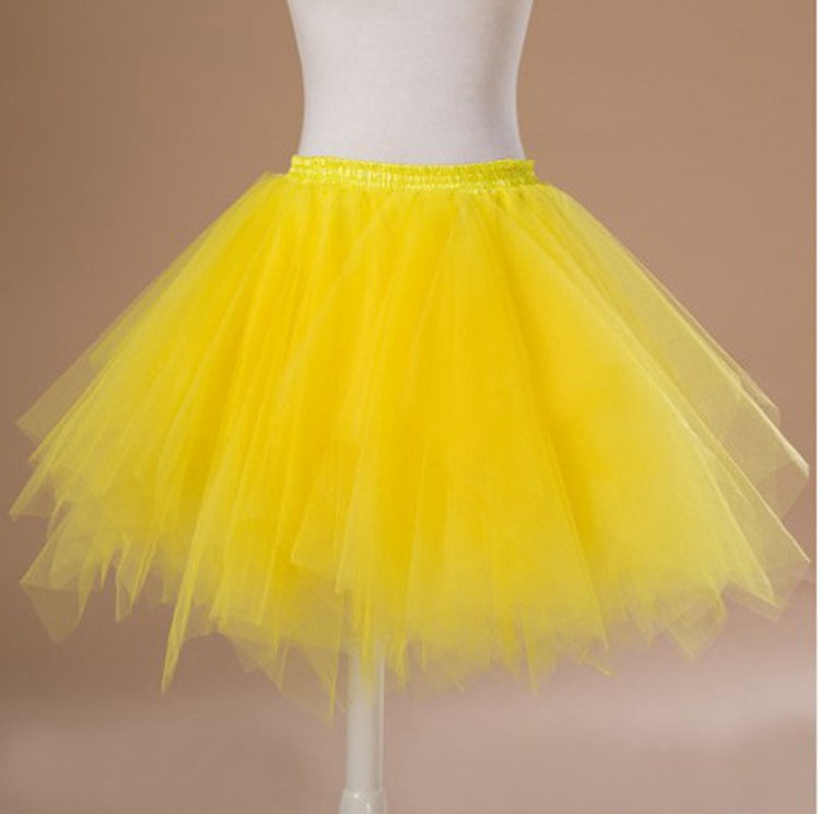 Half-length Pettiskirt Perform Dance Party Tulle Skirt Crinoline