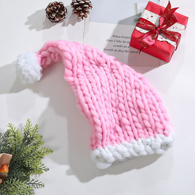 Christmas Hat Coarse Fur Knitted Hat Cute Warm