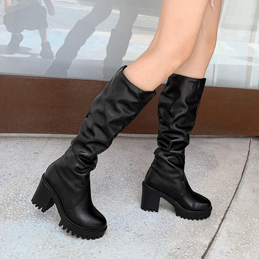 But Knee Boots Children's High-heeled Knee-length Boots