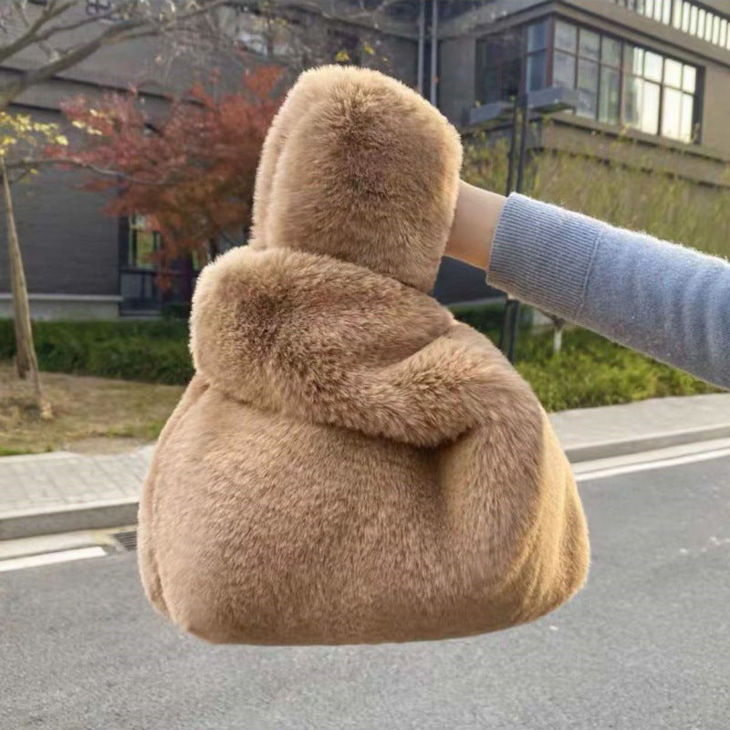 Women's Fashionable And Versatile Fur Handbag