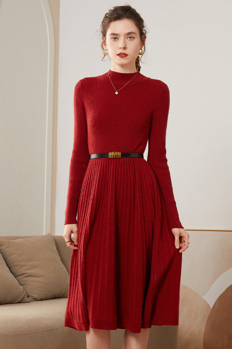 Mid-length Solid-color Slim-fit Base Skirt