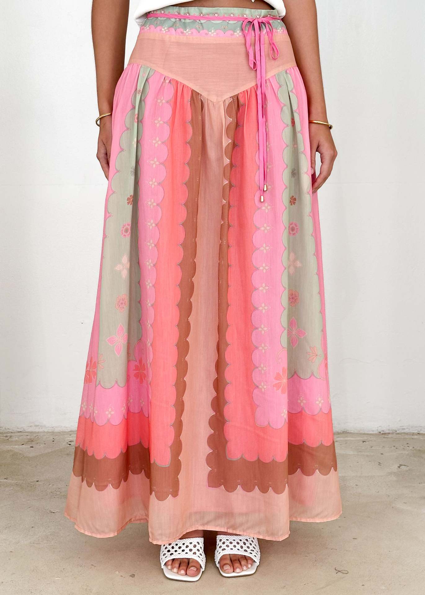 Seaside Vacation Dress Printed Lace Up