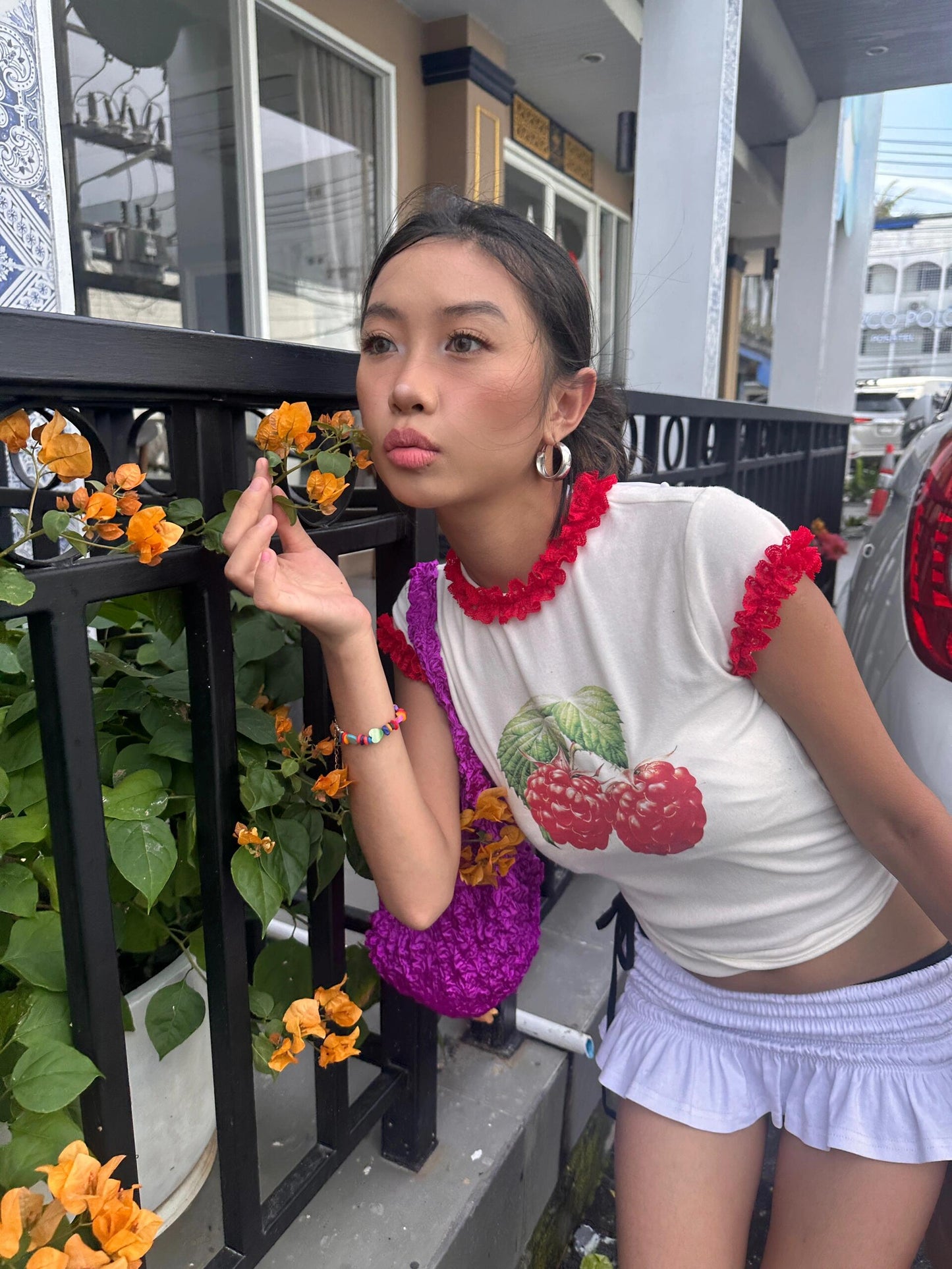 Slim Fit Patchwork Slimming Cotton Hot Girl Short Sleeve
