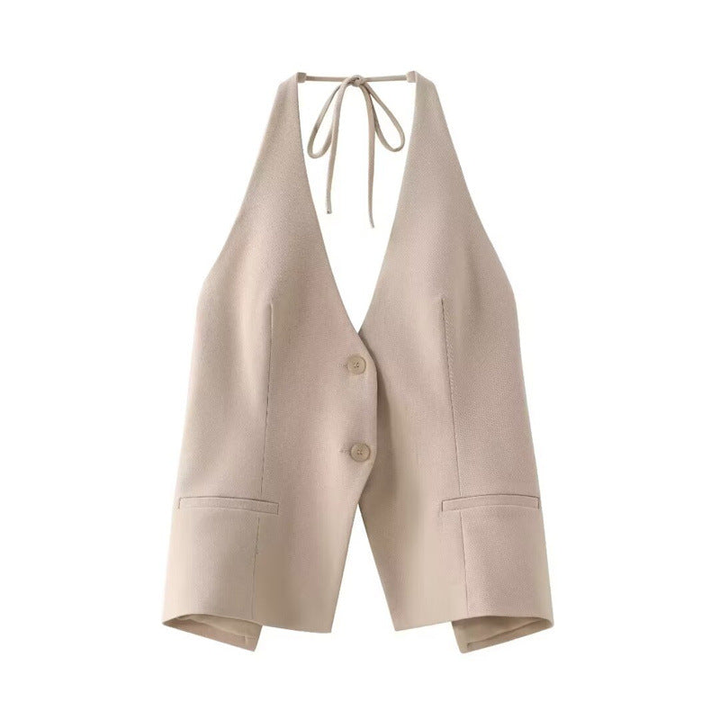 European And American Style Bowknot Decoration Hanging Collar Top