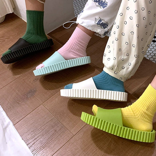 Fashion New Women's Summer Bathroom Bath Thick Bottom Sandals And Slippers