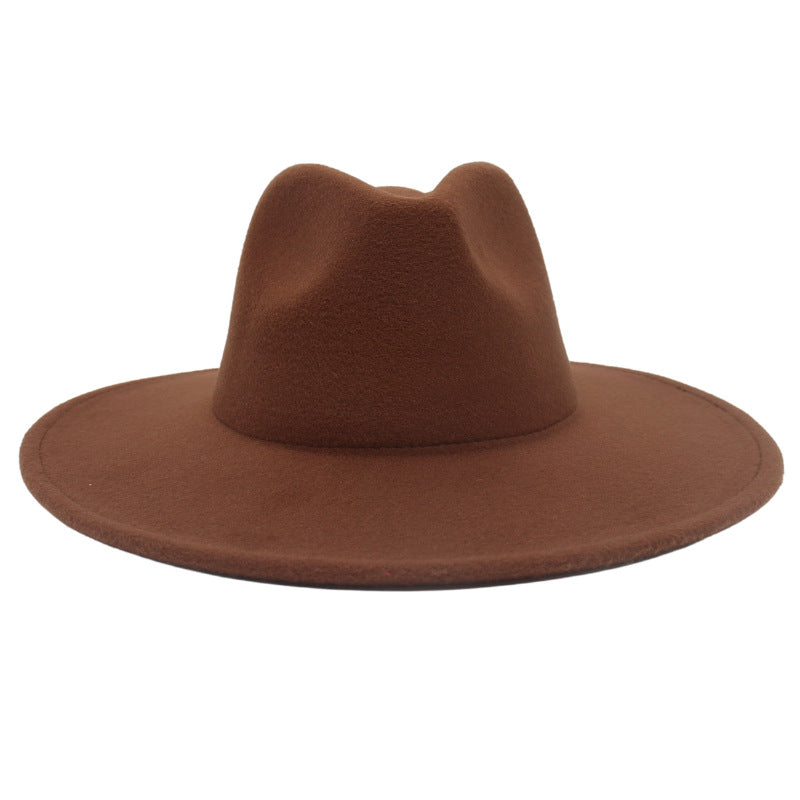 Large Brim Solid Color Cashmere Fashion Felt Jazz French Top Hat