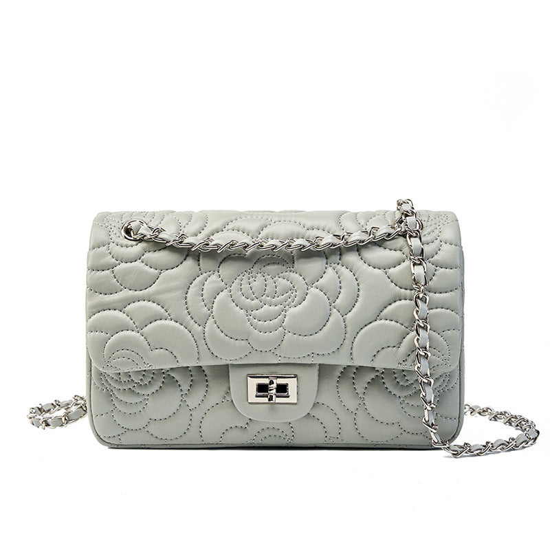 Chanel-style Camellia Top-Grain Goat Skin Bag
