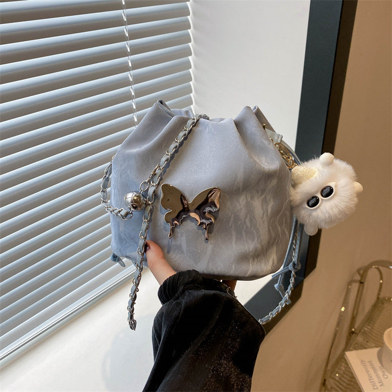 Kæde Lille Taske Dame Sommerfugl Crossbody Enkelt Skulder Spandtaske