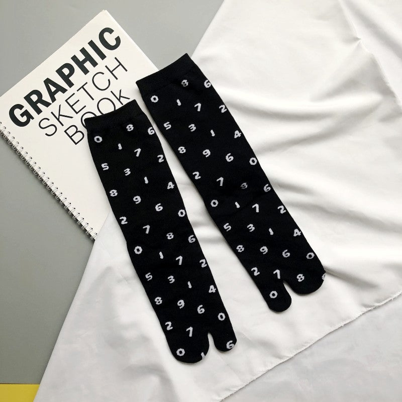 Toe Socks 200-needle Jacquard Combed Cotton For Women