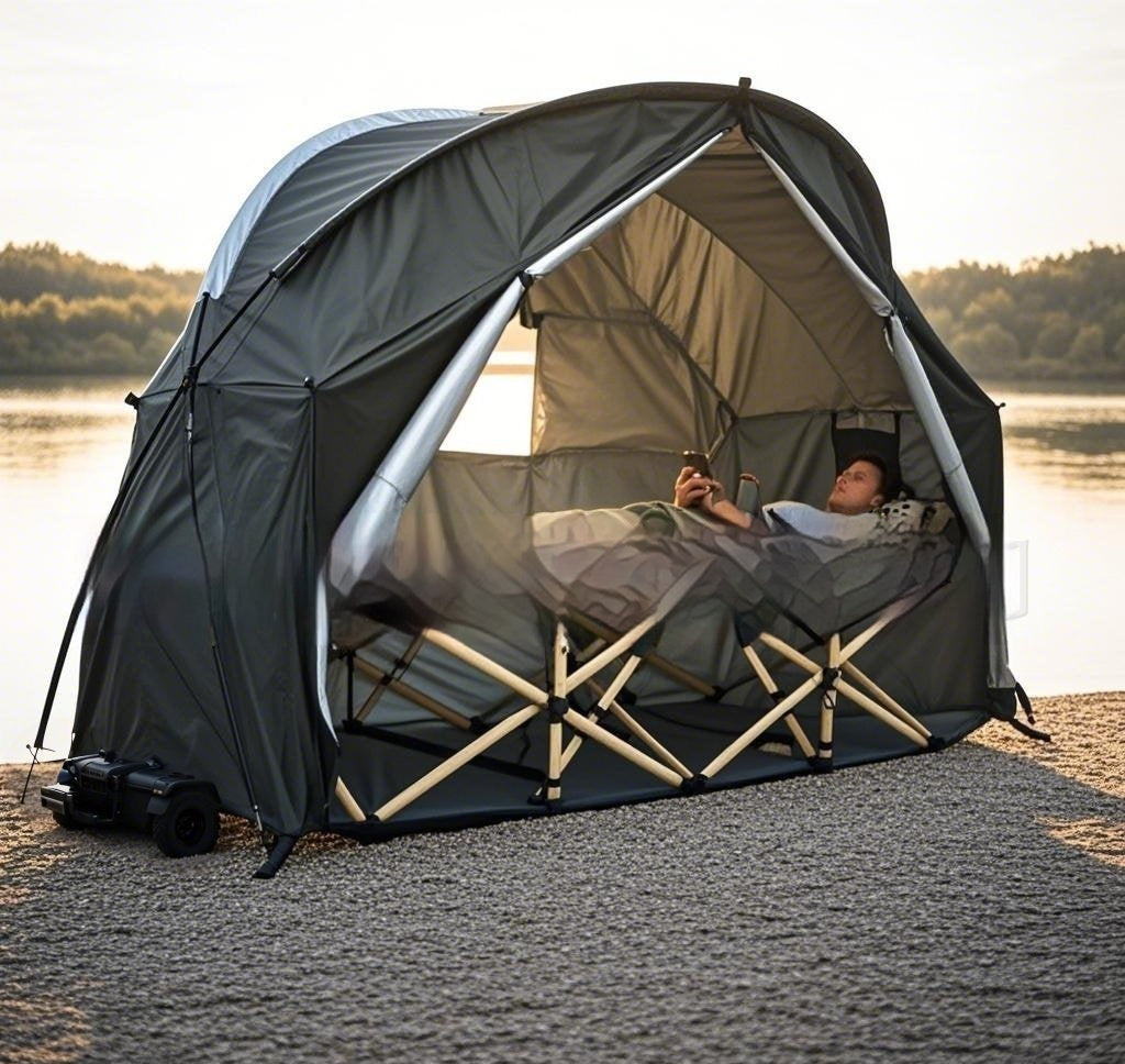 Two-in-one Off-ground Camp Bed Single Soldiers Can Use Meditation Practice Tent Alone