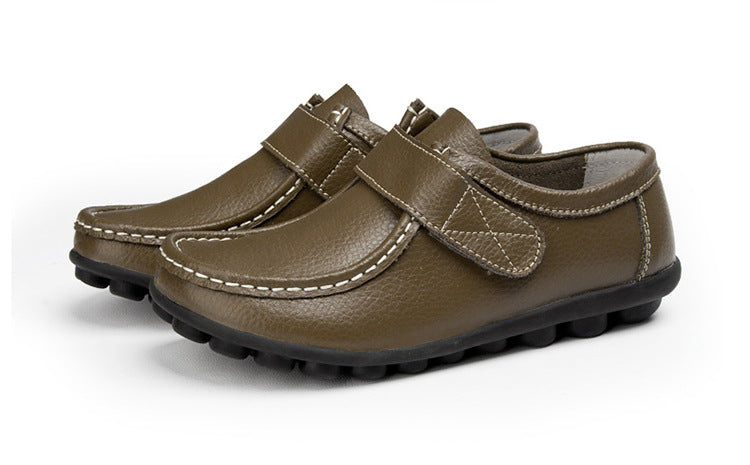 Winter New Women's Authentic Leather Mom Shoes Warm
