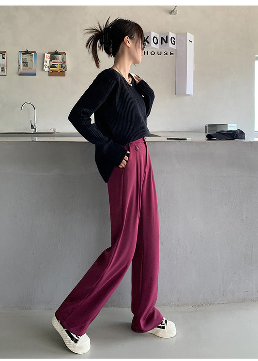 Women's Spring And Autumn High Waist Slim Drop In Suit Pants