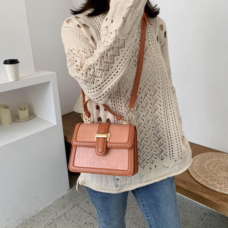 Korean Version Of Female  Rivet Handbag