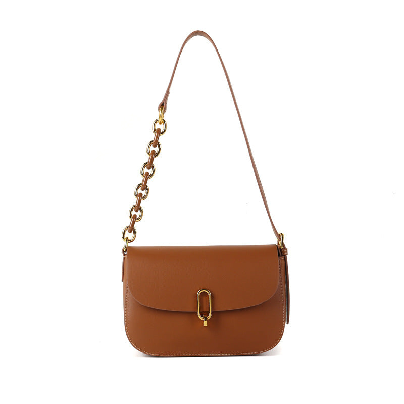 Women's Fashion Simple Locking Shoulder Crossbody Bag