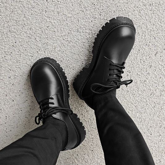 Niche British Casual Men's Shoes Thick Bottom Increased