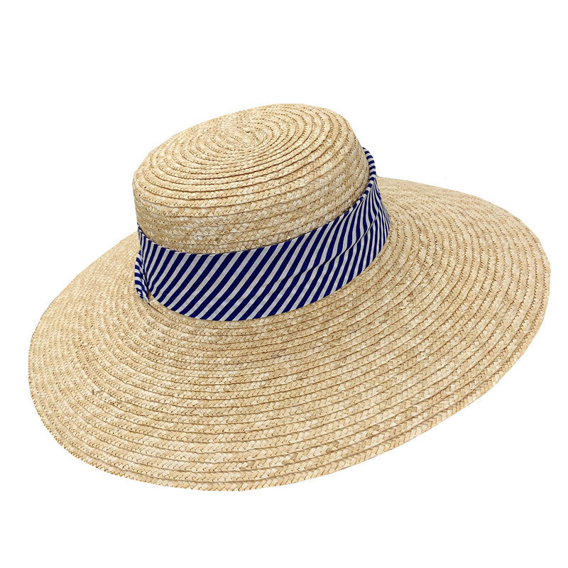 Blue Strappy Beach Spring Summer Seaside Sun Hat