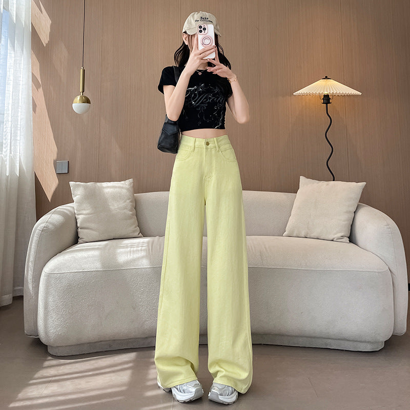 Women's High Waist Dopamine Retro High Street Wide Leg Trousers