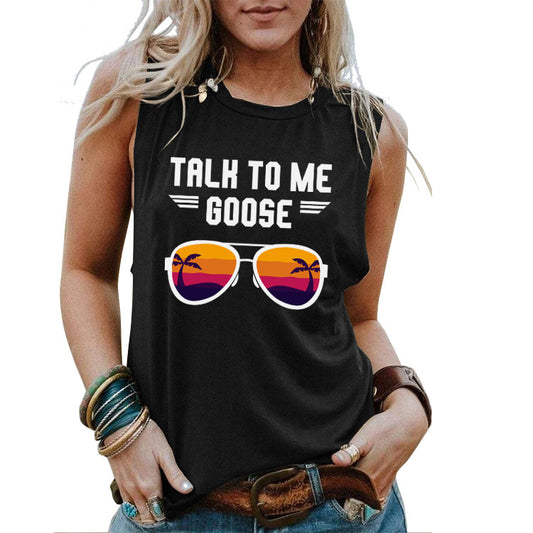 Letter Sleeveless Strap European And American Women's Top