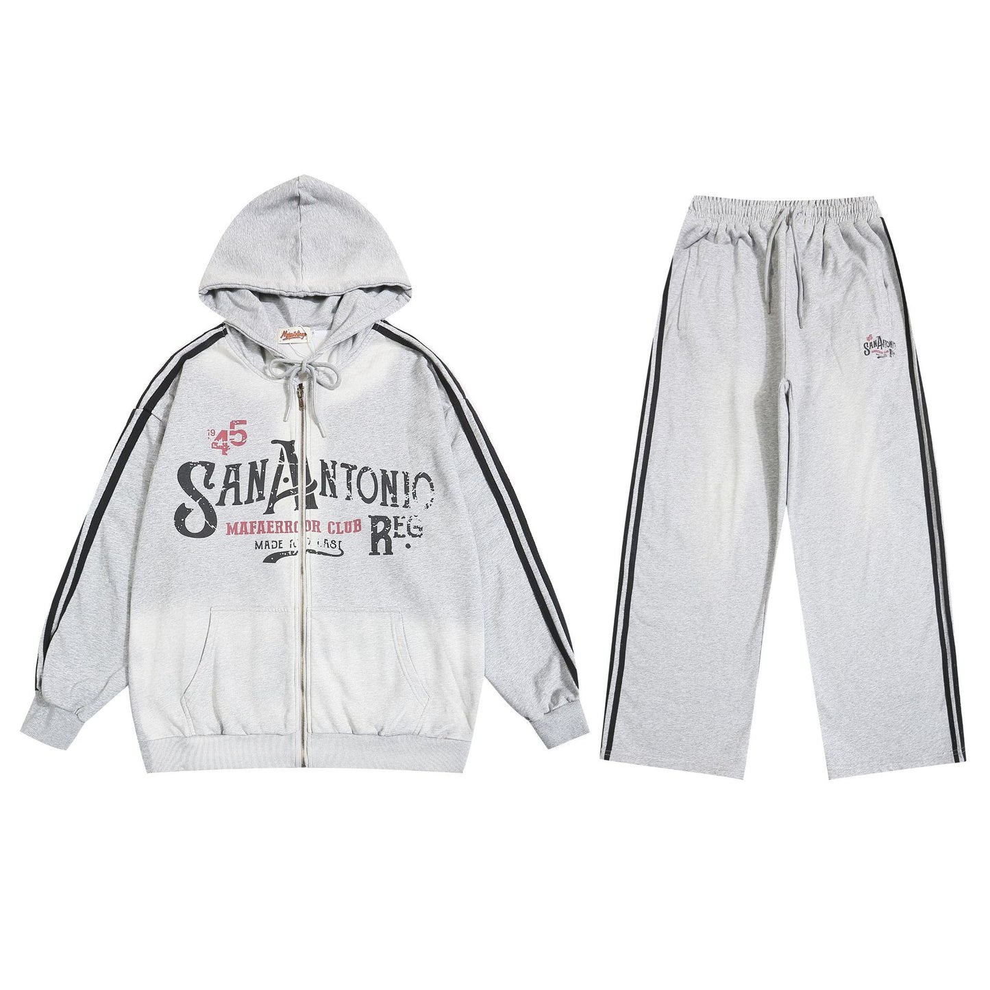 Retro Three-bar Contrast Color Raglan Hooded Sweater For Men