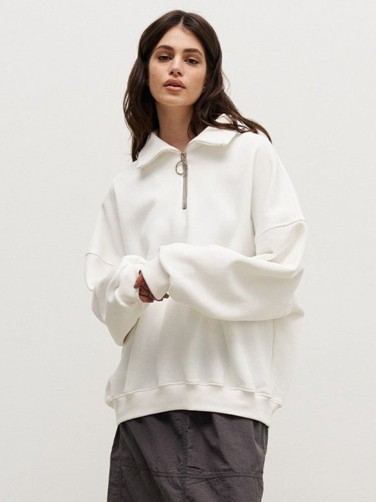 Dame Fritid Løs Lynlås Sweater