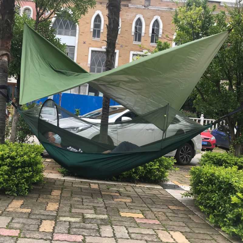 Pakke med myggenet-hængekøje til camping