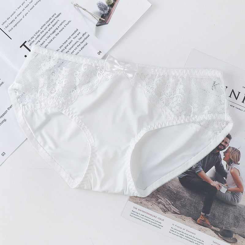 Women's Ice Silk Refreshing Low Waist Cute Bow Briefs