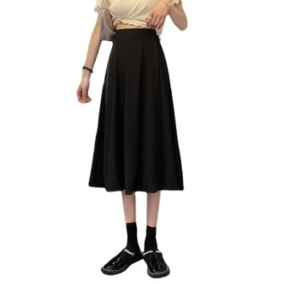 Solid Beige High-waisted Slim Women's Skirt