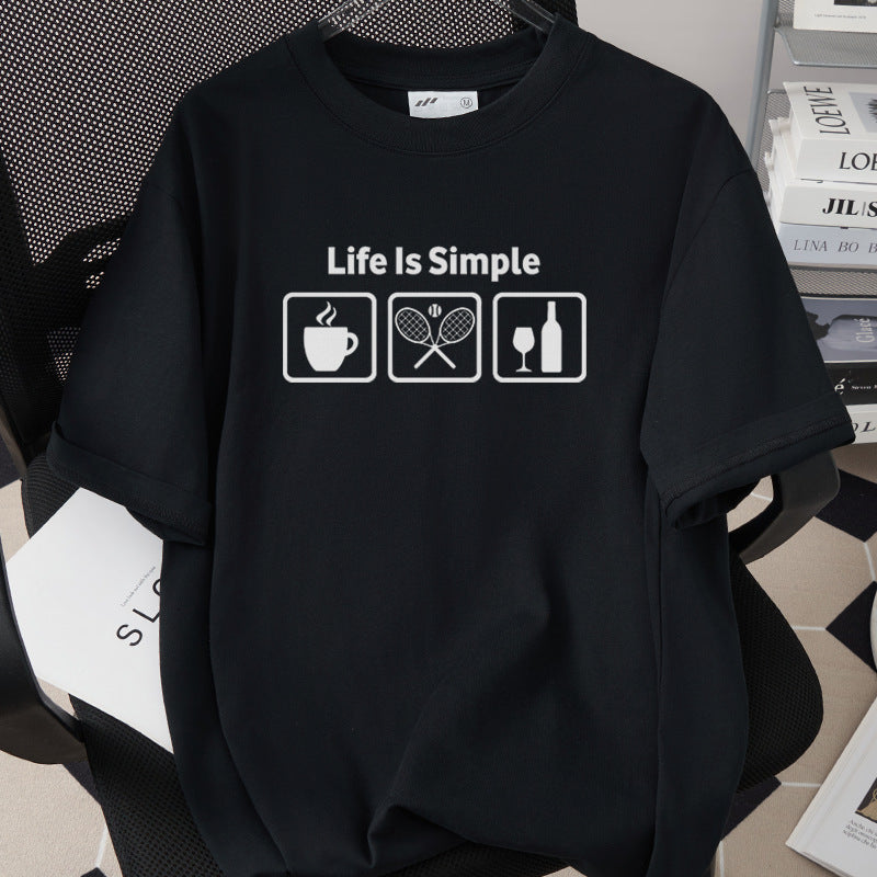 Loose-fit All-cotton Short-sleeve T-shirt With A Round Neck And A Printed Design
