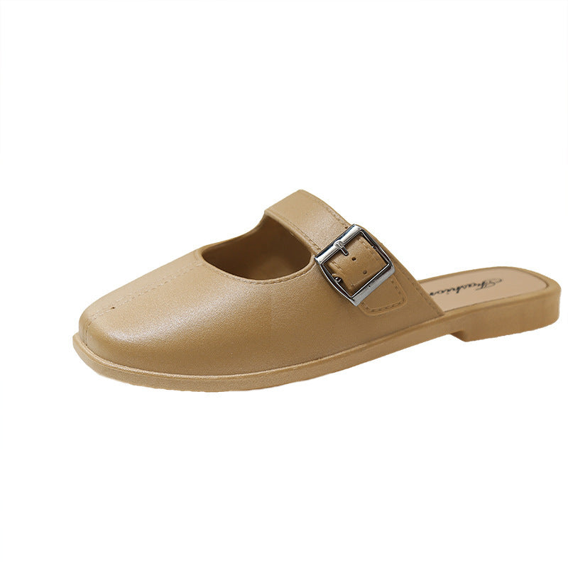 French Style Vintage Closed Toe Flat Slippers For Women