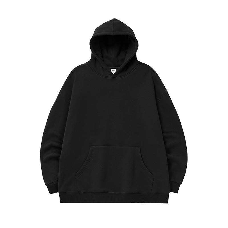 Single-layer Fleece-lined Hooded Sweater Loose Casual Top
