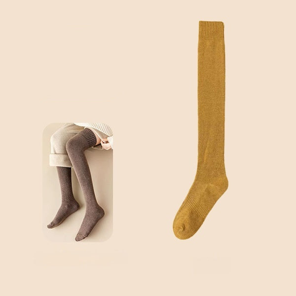 Womens Fleece-Lined Thickened Insulated Terry-Loop Tights