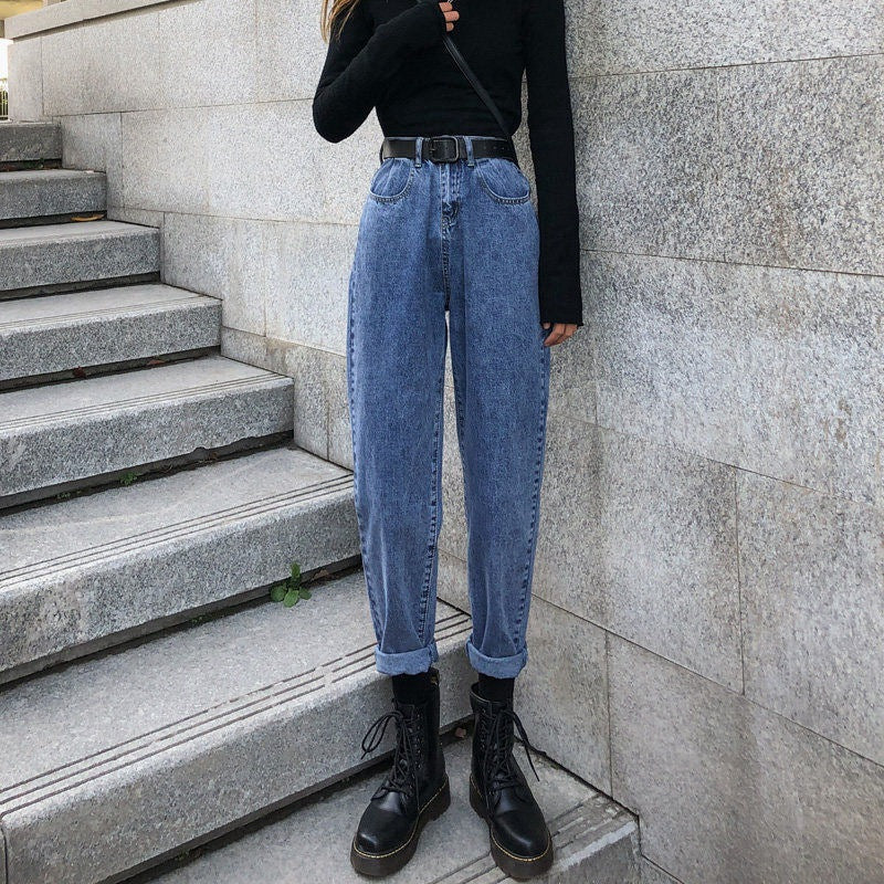 Large Size Loose Korean Style High Waist Straight Leg Slimming Wild Wide-leg Daddy Pants