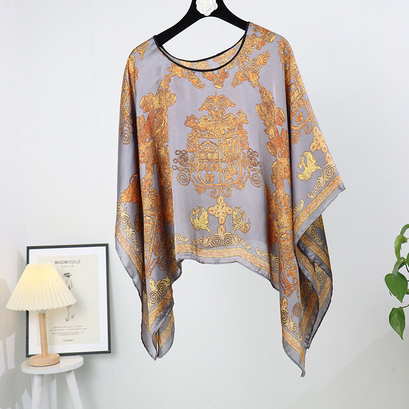 Artificial Silk Pullover Sunscreen Scarf Shawl