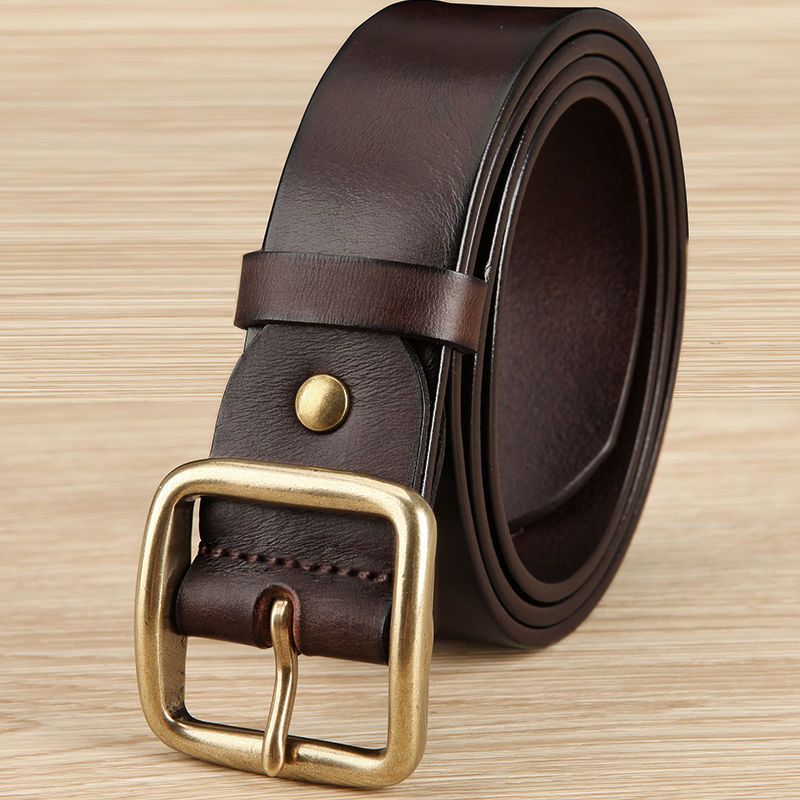 Cowhide Handmade Vintage High-end Trendy All-match Jeans Belt
