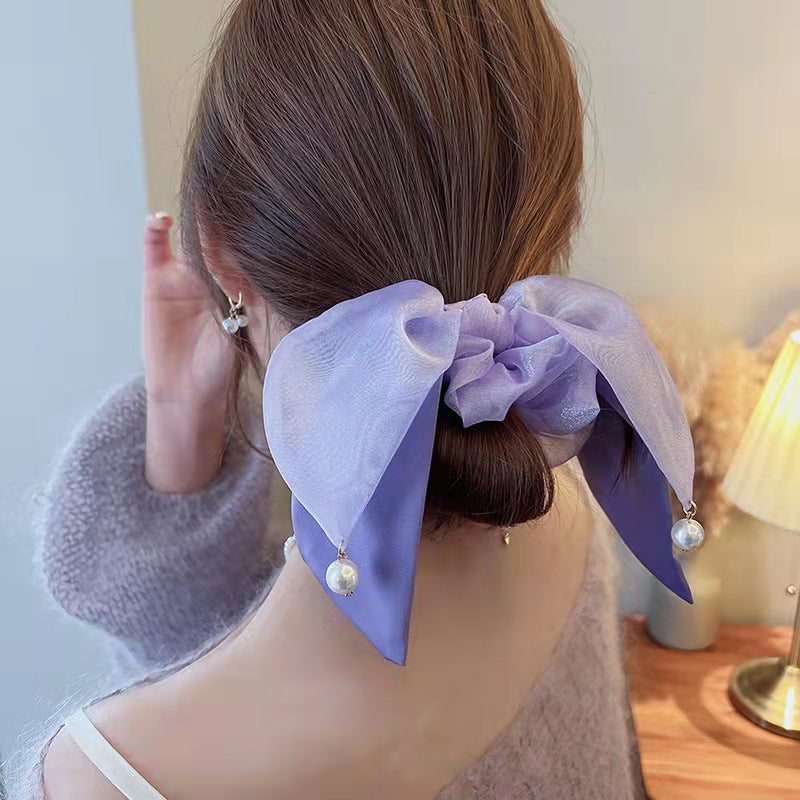French Retro Style Letters Female Tie Hair Fashion Floating Headband Rope