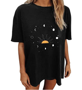 Women's Short Sleeved Vintage T-shirt Skull Print High Street Fashion