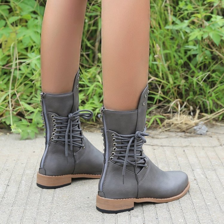Medium Boot Large Size Flat Rivet Martin Boots