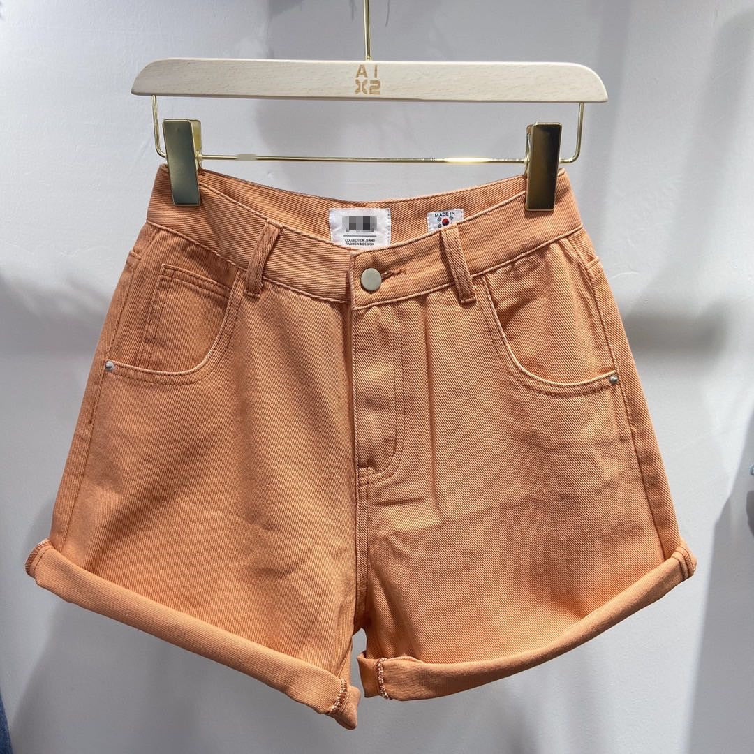 Women's Simple Solid Color Denim Shorts