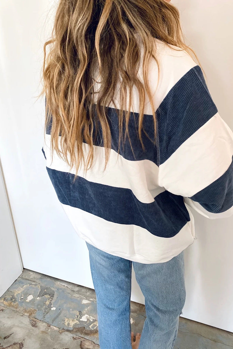 Corduroy Panel Loose Top