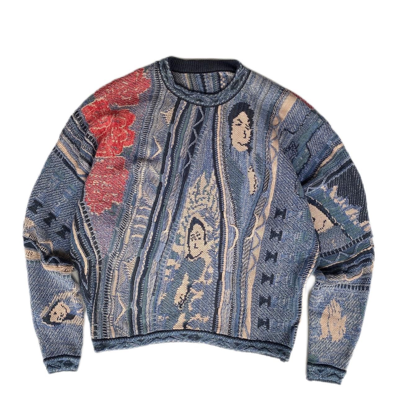 Vintage Ethnic Style Knitted Crewneck Pullover Sweater