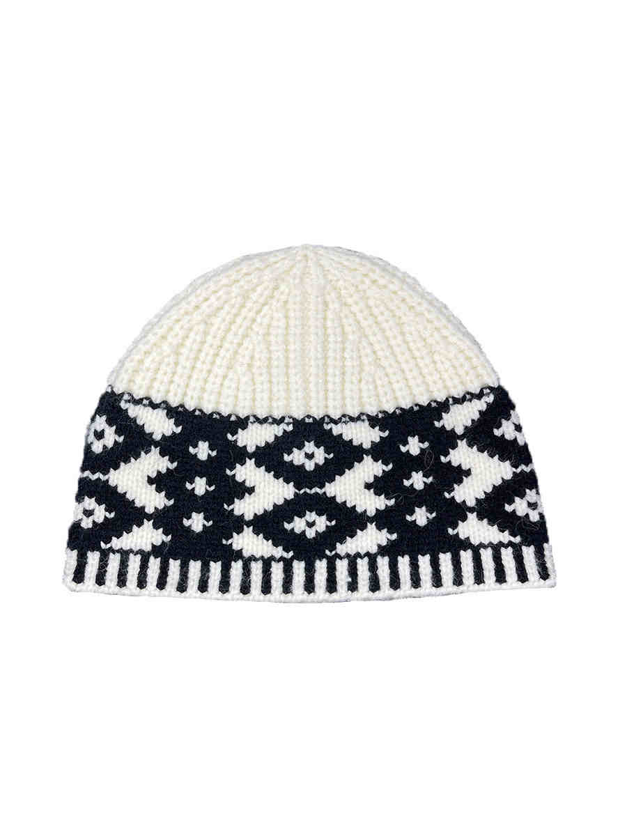 Diamond Color Matching Winter Warm Handmade Knitted Hat Children