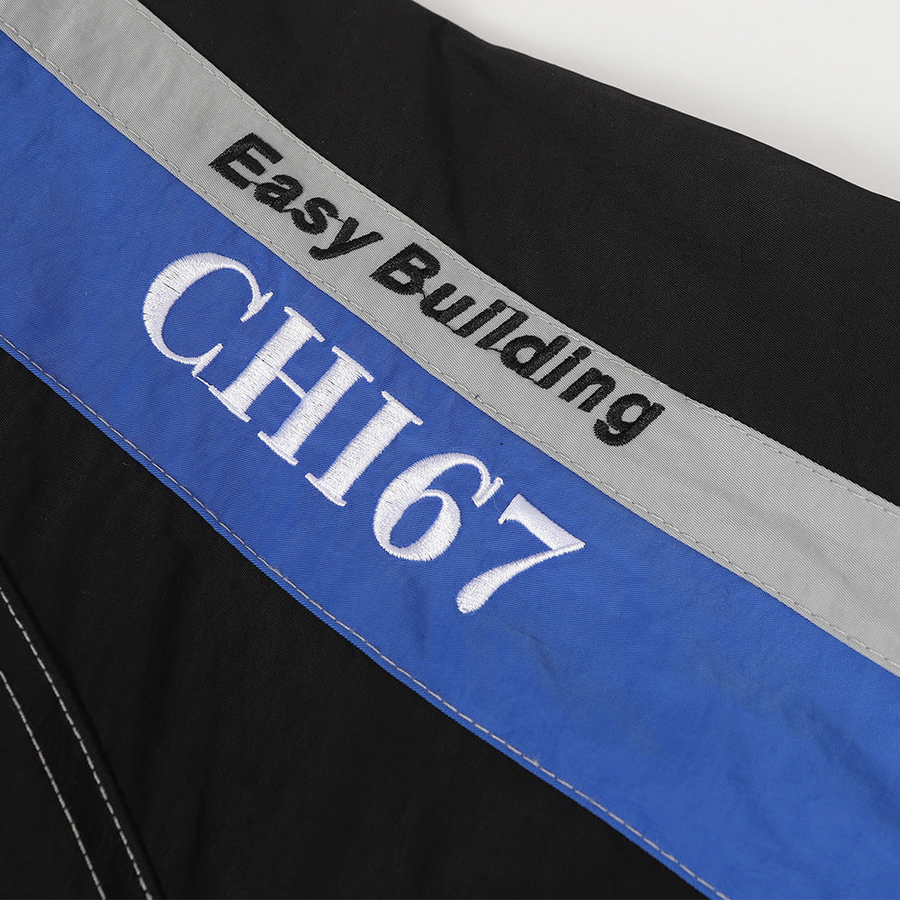 Men's Heavyweight Baseball Jacket With Contrast-color Letter Embroidery And A Stand-up Collar