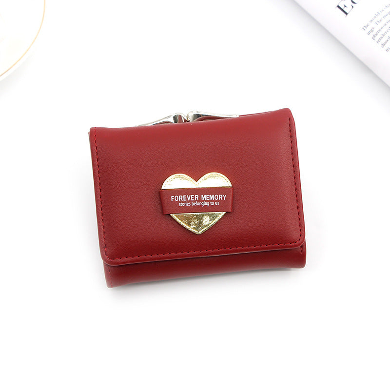 Fashion Women's Short Money Clip Small Three Fold Coin Bag
