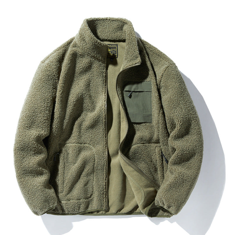 Mens Cardigan Fleece Outdoor Polar Fleece Jacket