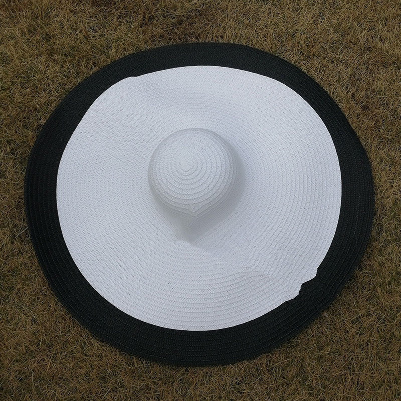 Big Brim Folding Straw Hat Sunshade 70cm
