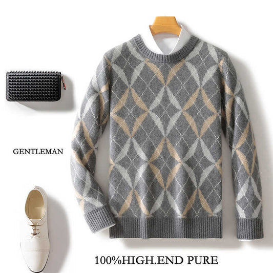 Rundhalset tyk løs casual cashmere-undertrøje i flere farver