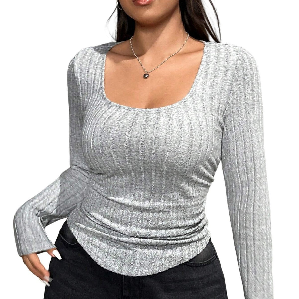 Fashionable Simple, Slim-fit Slimming Long-sleeved Commuter Top